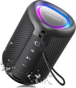 Portable Bluetooth Speaker Beach Essentials: IPX5 Waterproof for Outdoor | Powerful HD Sound,Dynamic Light,All Day Playtime,Wireless BT 5.3,TWS Pairing,Travel|Camping|Pool Accessorie,School Supplies