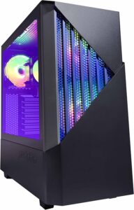 Periphio Reaper Gaming PC Desktop, AMD Ryzen 5 5500, Radeon RX 6500 XT 4GB Graphics, 16GB DDR4 Memory, 1TB SSD, Windows 11 Home, WiFi, Black RGB Computer